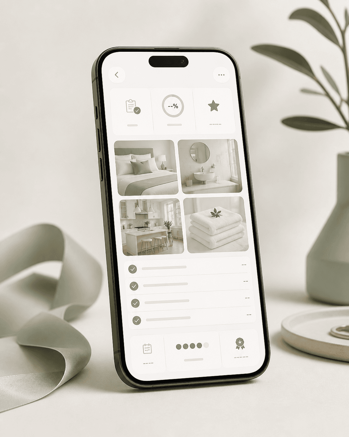 Application mobile — rapport photo post-ménage avec checklist